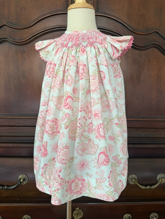 Shrimp And Grits Kids Other - Shrimp & Grits Pink Floral Smocked Bishop Dress 12M Boutique Easter Spring